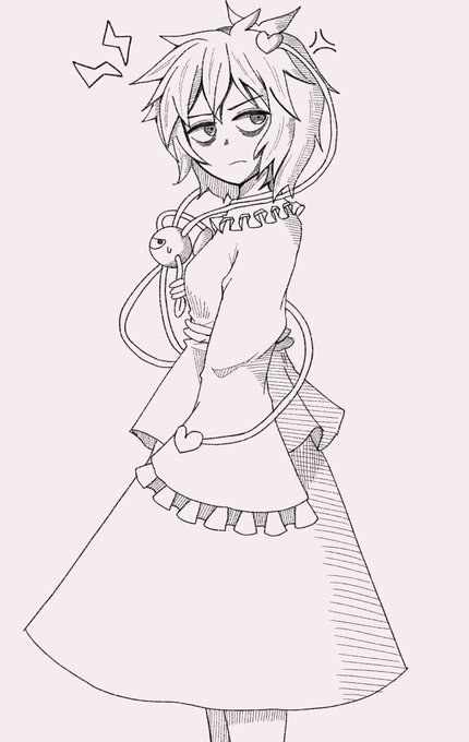 暫く忙しくて線画だけで許してさとり様 