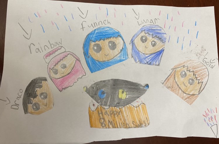 Congrats <a href="/ItsFunneh/">ItsFunneh</a> for 8M subscribers! From one of your biggest 7yr old fans! She made this just for <a href="/itskrewofficial/">KREW</a>