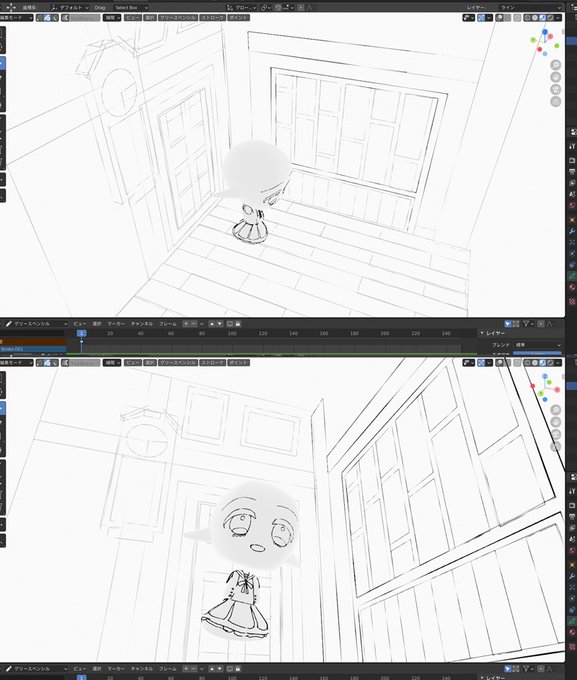 wip
直線的なものと平面をちょっと傾かせるくらいならすごくお手軽につくれました
アンテ絵でやってた背景みたいなのは楽になりそう 