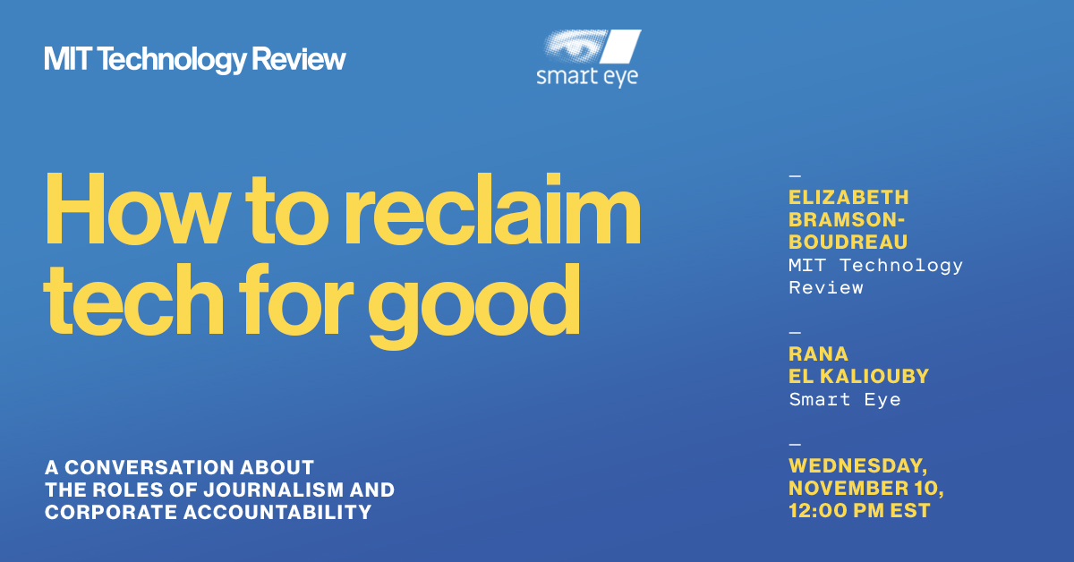 techreview's tweet photo. Is techno-optimism dead? Not necessarily. Learn how tech can still be a force for good—and how journalism can help keep companies accountable and help them deliver on their promises. Join @bramsonboudreau and @kaliouby for a @LinkedIn Live this Wednesday: https://t.co/dJSBJ4fss3 https://t.co/m38sE1jy89