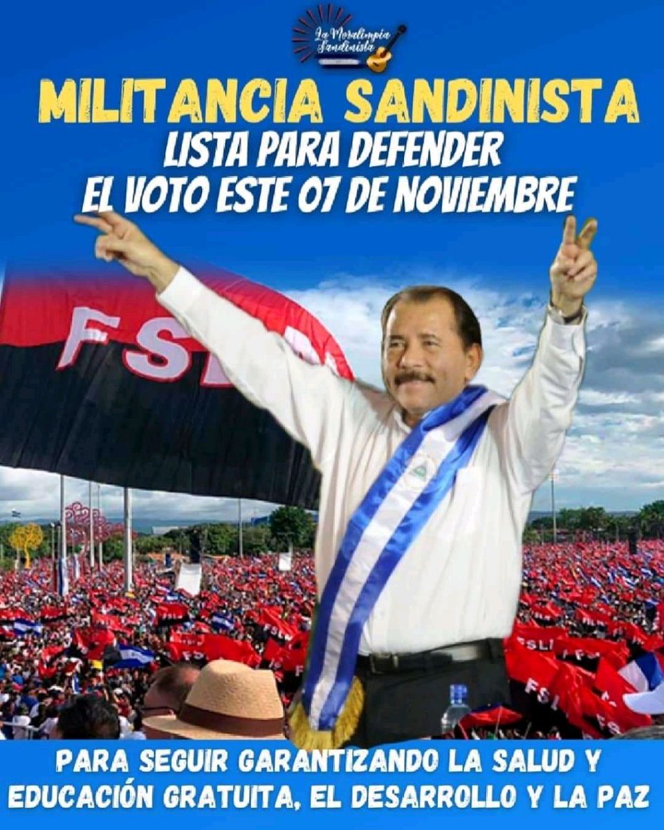 En la casilla del Comandante Daniel   Ortega, el mejor Presidente de #Nicaragua 
Por AMOR , PAZ Y más Progreso 
#EleccionesSoberanas2021 
#UnidosEnVictorias #DezurdaTeam 
<a href="/Martha_Elena16/">🅼🅰🆁🆃🅸🅽🅰 ♥🖤 🐲 🇳🇮</a> <a href="/LolaVid/">Lola Vidal💯x🇨🇺</a> <a href="/ElMachoAguero/">🇳🇮🐦 🅴🅻🅼🅰🅲🅷🅾🅰🅶🆄🅴🆁🅾 🔴⚫</a> <a href="/Atego16/">@🅰🆃🅴🅶🅾 🇳🇮</a> <a href="/CarolineSandini/">Caroline Sandinista</a> <a href="/BabySandinista/">❤️🖤La Baby Sandinista💅❤️🖤</a> @ZAxTi <a href="/DireccinProvi12/">Dirección General de Educación Pinar del Río</a>
