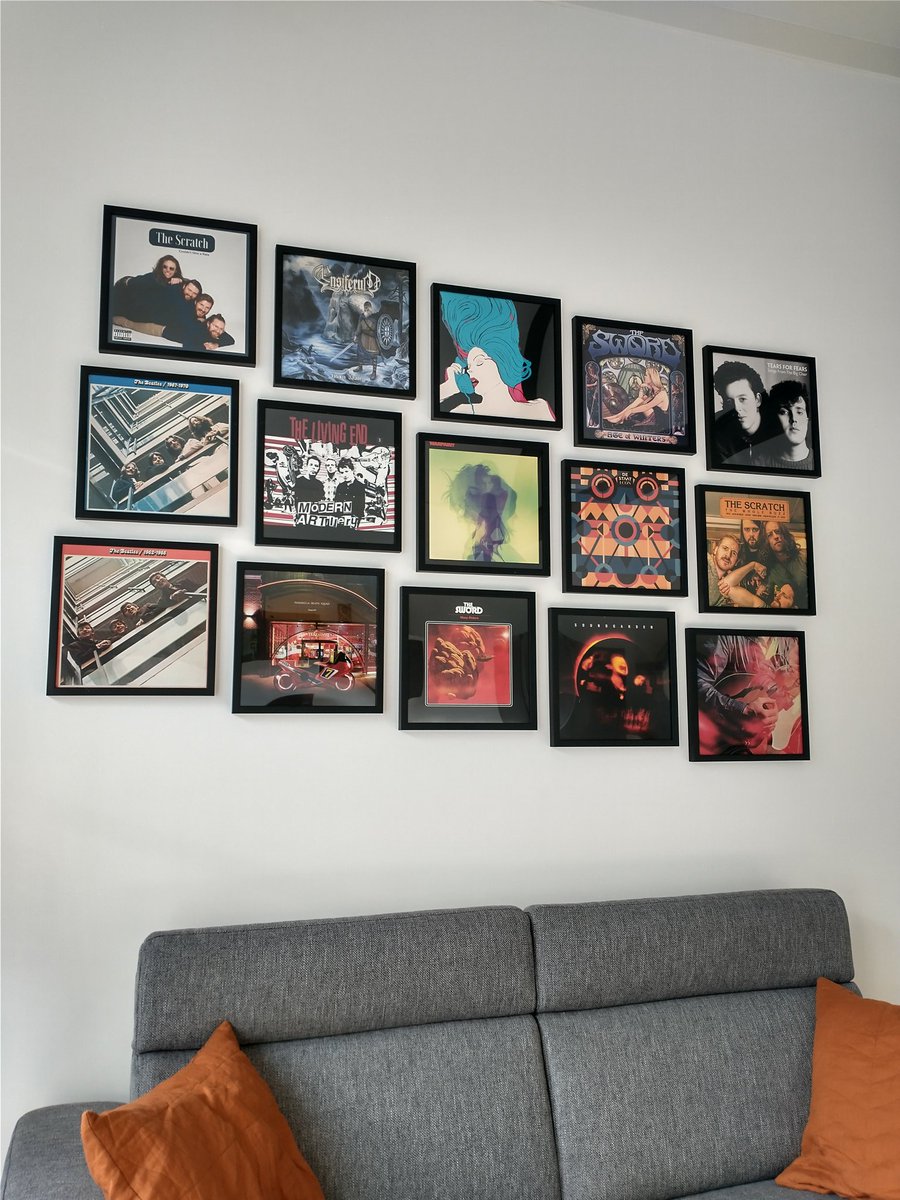 KoenvdWal's tweet photo. Loving my new wall @thescratchmusic @Passarella @destaat @TheSword @_Warpaint @thelivingendaus @EnsiferumMetal @chromatics https://t.co/ZF9RhZI1vc