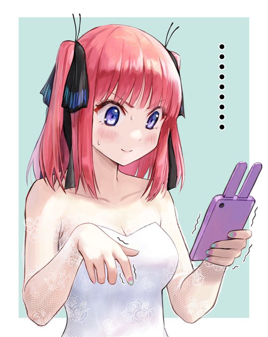 いしゆきさんがTwitterに投稿した中野二乃(五等分の花嫁)のイラスト。
