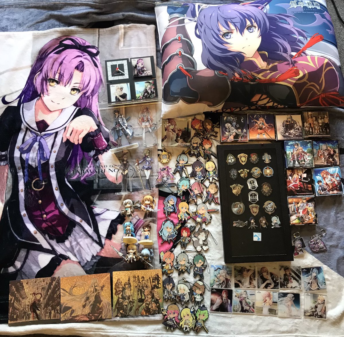 LaniMaduin's tweet photo. #TenYearsTrails Wanted to share my collection of stuff from this wonderful series. Started with CS1 back in 2016 thanks to a friend’s recommendation and it’s been a fantastic ride. Can’t wait for Trails into Reverie and Kuro No Kiseki. I have more stuff but I think you get it lol https://t.co/kQvDFsRIsM