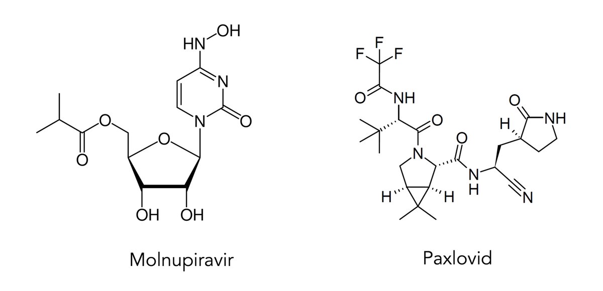 When organic chemistry becomes quite relevant. Two small molecules in the form of pills that take down #SARSCoV2 will be making a big difference in the months ahead for preventing hospitalizations and deaths, adding to the powerful impact of vaccines