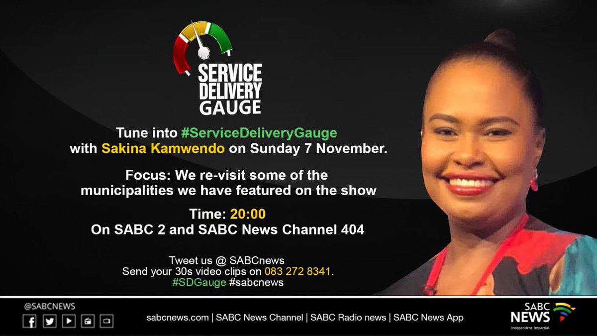 PhathiswaPM's tweet photo. In the final episode of #SDGauge tonight, @SakinaKamwendo and team reflect on some of the municipalities covered on the show before the #LGE2021.
Watch the show at 20:00 on #SABCNews channel and @SABC_2 @SithakazeloD @Onke25602545 @MsLivM https://t.co/nr40jHtLQT