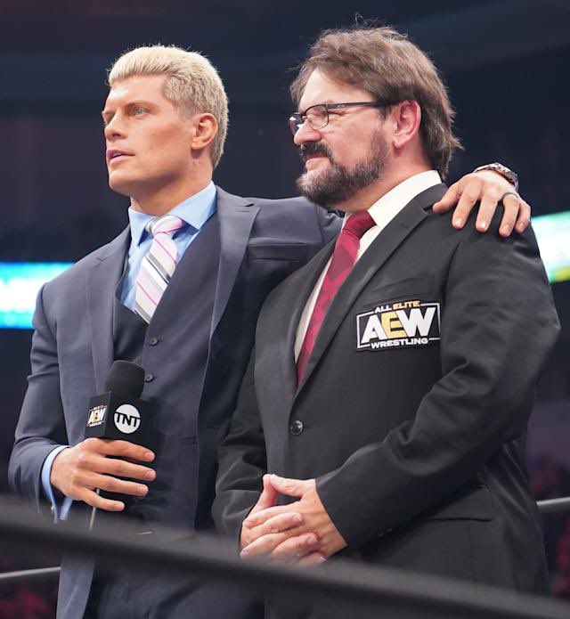 CodyRhodes's tweet photo. Getting this man back in the booth for wrestling was a legit gift - the legend! 

Happy Birthday @tonyschiavone24 

Let it be filled with love and light 🎤 🎁 https://t.co/vGcMmIQQN3