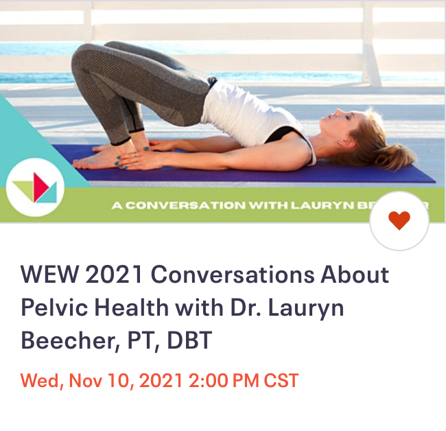 Did you know that #everybodyhasapelvicfloor? Learn more about yours + join <a href="/lauryn_beecher/">Lauryn Beecher, PT, DPT, RYT</a> for this convo about #entrepreneurship + how she got started in the #pelvichealth space. Sign up below + tag your friends! All are welcome! #WEW2021 is for everyone! eventbrite.com/e/198685562867