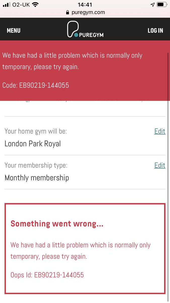 Richard33808398's tweet image. I can’t seem to sign up to the gym as it keeps coming up with error. It says the offer ends today?? #PureHelp