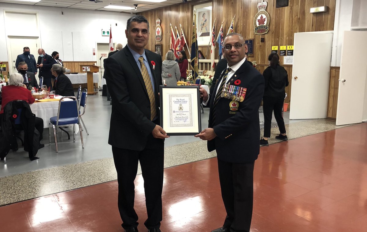 Thanks to⁦ ⁦@RoyalCdnLegion⁩ #Ontario command and “Mackenzie 414” for such a prestigious award on my humble effort to honor and #Remember those who served and sacrificed everything for our freedom.
#LestWeForget
#CanadaRemembers
#MuslimsForRemembrance
#poppy100
#OurDuty