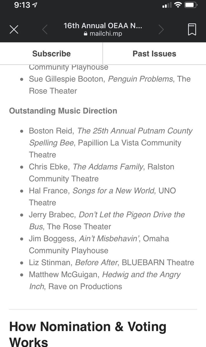 is_boston's tweet photo. Still speechless…
Honored to have been nominated for OUTSTANDING MUSIC DIRECTION for The 25th Annual Putnam County Spelling Bee which has 11 total nominations including BEST MUSICAL!
Absolutely love what I do and I am glad to see the excellence I strive for being recognized. https://t.co/F1fCdyEM1Q