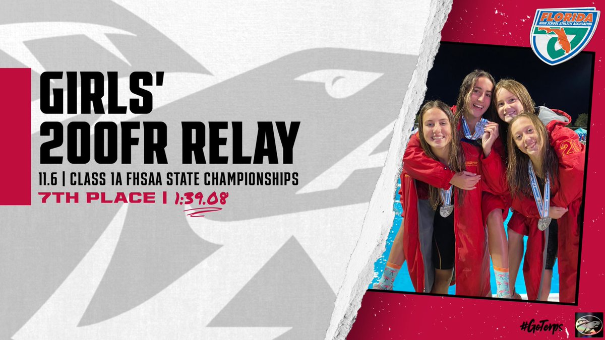 TPrep_Athletics's tweet image. SWIM // 🏊‍♀️ FHSAA State Meet: Girls’ 200FR Relay finished 7th

⏱ | 1:39.08
📋 | bit.ly/3EWSH4b

🐢 #GoTerps