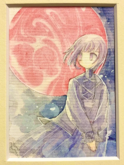 マーブリングの月赤い月
 #創作 