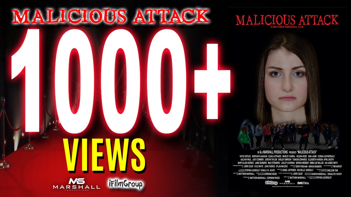 iFilmGroup's tweet photo. #1000views for #dramatic #maliciousattackfilm

#jointhemovement #watchit

https://t.co/2ZMwHpT4Of

#iFilmGroup #marshallproductions #Filmmaking  #antibullying #makingadifference  #bullyingtheme #Bullying  #bullyawareness #Stompitout https://t.co/Fg0thtiPzK