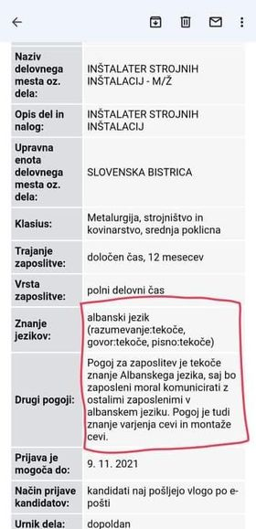 ZmagoPlemeniti's tweet photo. Kako narobe je tole, ne rabim pisati!!! 

Albanski jezik morajo znati učitelji, zdravniki, strokovni delavci, zdaj še poklicni delavci... kaj sledi? https://t.co/ZwqpfCzeqG