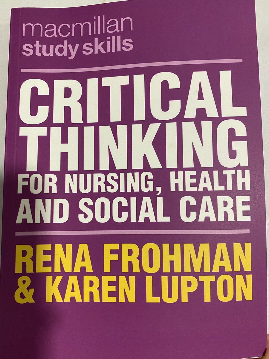 I’ve always found thinking critically quite difficult, which has had an impact on my essay writing and overall understanding. I have recently picked up this book and highly recommend it to anyone with a similar problem! <a href="/GCUNursingSoc/">GCU Nursing Society 💙</a> <a href="/GCUNursing/">GCU Nursing</a>  <a href="/GCUSHLS/">Glasgow Caledonian University SHLS</a> <a href="/WeStudentNurse/">WeStudentNurses 💙</a>