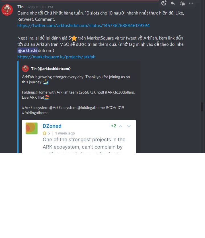 anhlando2's tweet photo. Ngoài ra còn đang có event nhẹ nhàng cho anh em #arkfah bên Discord của #AVC do admin @arktoshidotcom tổ chức, anh chị em tranh thủ ghé coi nhé ^^ #arkies https://t.co/Ct01BwWkW3