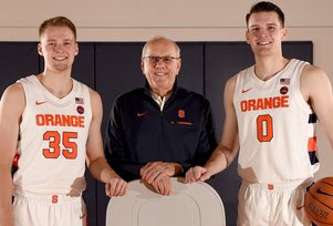 syrbasketball's tweet photo. A conversation with the Boeheim boys: Buddy and Jimmy go from Little Tykes battles to SU teammates https://t.co/Si7Uor4Bxj https://t.co/LW5ayrtG6a