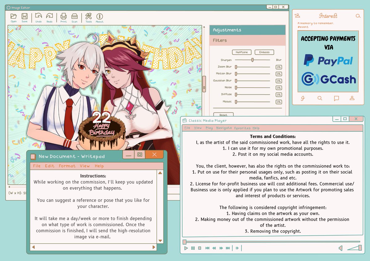 TheWandererDraw's tweet photo. COMMISSION INFO! ( ˙▿˙ )

#CommissionsOpen #OpenCommissions #TakingCommissions #ArtCommissions #ArtCommish #CommissionList #CommissionSheet #Commish #Art #ArtPH #DigitalArt #DigitalIllustration #FanArt #OC #OriginalCharacter #ArtistsonTwitter #Update https://t.co/XabrLceAXt