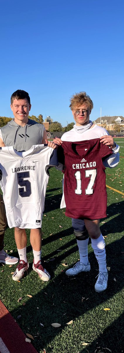 LoganOlson_21's tweet photo. Football through the years. Thankful to share so many special moments with my brother, on the same team &amp; against each other! ❤️ @STVMFootball @LUVikingsFB @UChicagoFB https://t.co/kK2aKskb3Y
