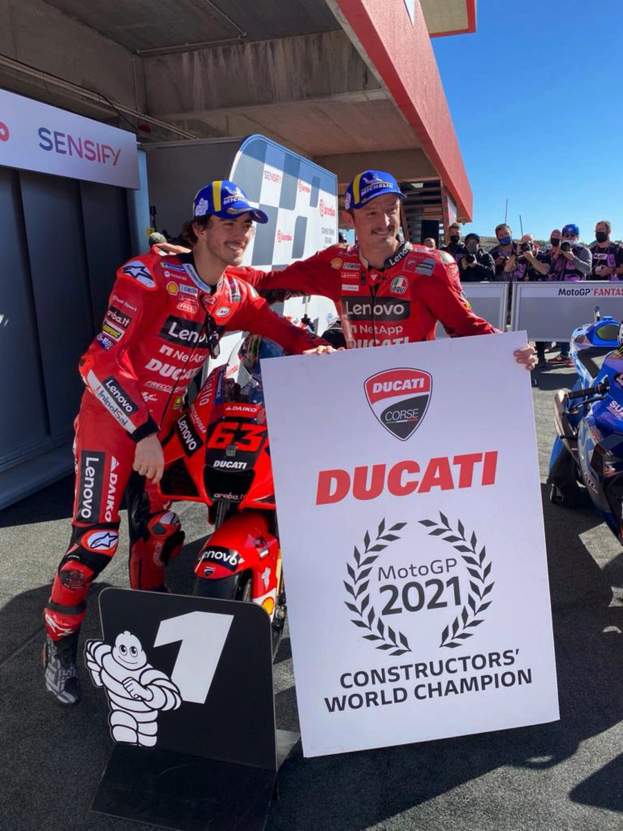 Also in 2021 the best bike of the World is red! I am incredibly proud of all @ducaticorse people. Another brilliant race of @PeccoBagnaia and @jackmilleraus.