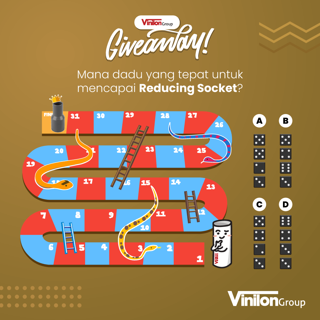 vinilon_group's tweet photo. Vinilon mau bagi-bagi merchandise nih!
Coba tebak dari ular tangga ini, dadu mana yang bisa sampai finish?
Syarat dan Ketentuan kunjungi https://t.co/QDb8SUIlxk
#giveaway #quiz #kuis #kuisinstagram #kuisberhadiah #kuistebakgambar #games #vinilongroup #pipavinilon #vinilon https://t.co/7GpTMbFxof
