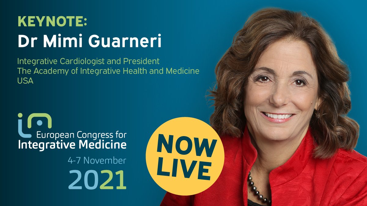 ipmcongress's tweet photo. As the #ecimcongress draws to a close, we have one last keynote presentation from the inspirational: Dr Mimi Guarneri, Founder and President @AIHMGlobal speaking on: Putting the heart back in to healthcare
We hope you can join us - LIVE NOW!
#ecimcongress #integrativemedicine https://t.co/5HFkSWiJXe