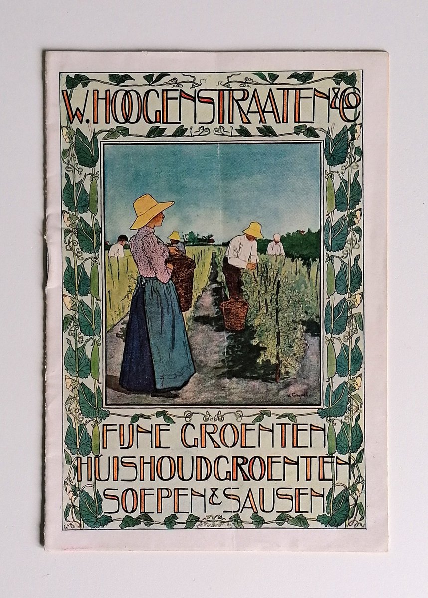 En bij hetzelfde antiquariaat vond ik ook nog deze brochure van #ArtNouveau kunstenaar Johann Georg van Caspel voor de N.V. Nederlandsche Fabriek van Verduurzaamde Levensmiddelen (voorheen: W. Hoogenstraaten &amp; Co.). Zie voor meer ontwerpen  van zijn hand: anno1900.nl/ontwerpers/joh…