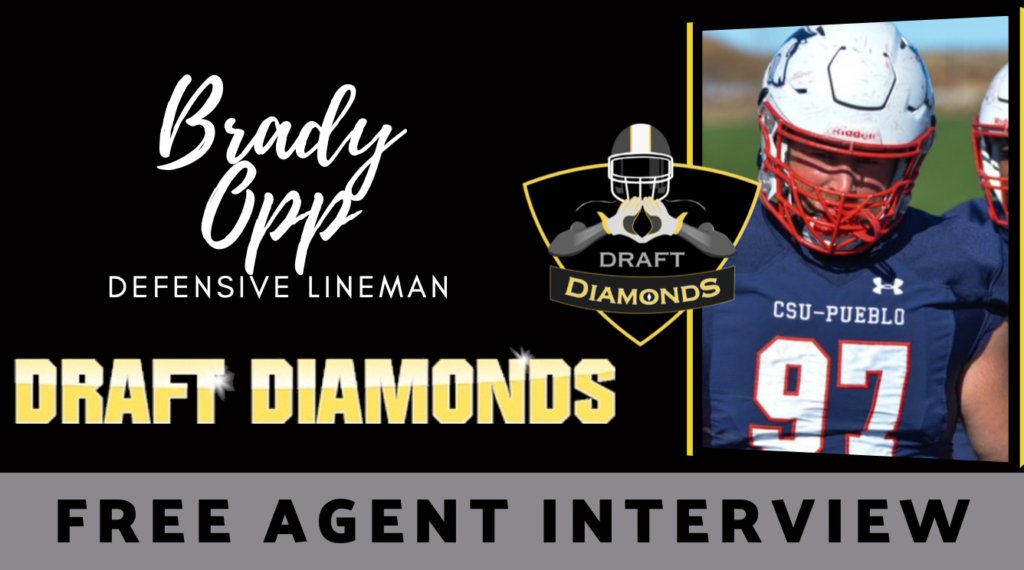 DraftDiamonds's tweet photo. NFL Draft Diamonds Free Agent Interview: Brady Opp, Defensive Lineman https://t.co/BfGQpryWvZ #NFL #NFLDraftNews https://t.co/NRVq2LhFYz