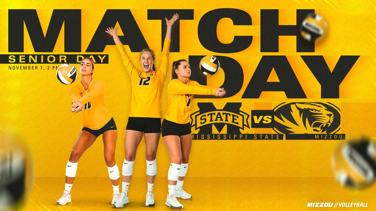 Time to celebrate our Seniors 🎉

🆚Mississippi State
⏰2 p.m.
📍Hearnes Center
📈bit.ly/3GVuk8R
💻es.pn/3qunmlt

#MIZ🐯
