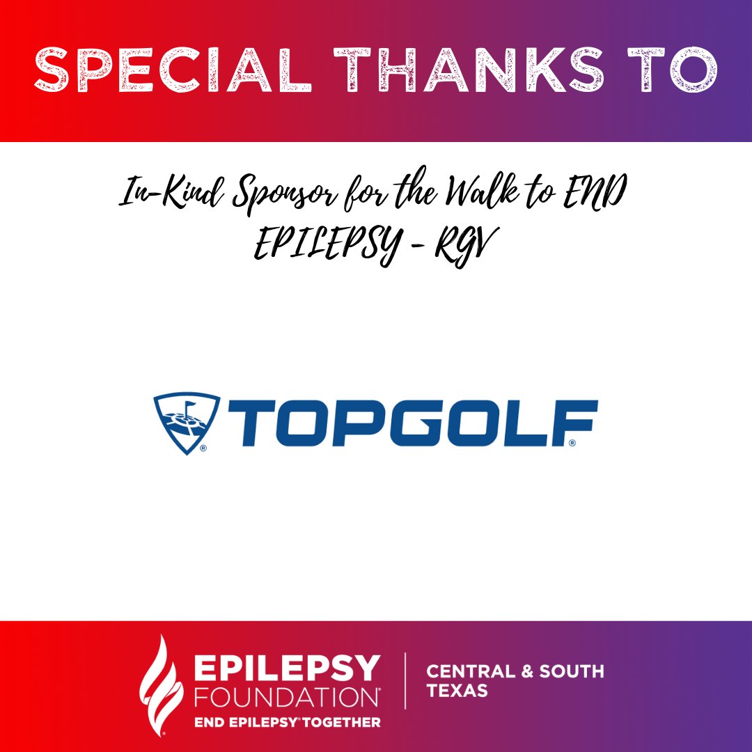 EFCST's tweet photo. Thank you to @topgolf for being a sponsor of the Walk to END EPILEPSY- RGV! Join us at Edinburg Municipal Park on November 13th! Register now: https://t.co/GnDv7m5TvY
#efcst #W2EE #W2EE2021 #epilepsy #epilepsyawareness #epilepsyfoundation https://t.co/ZgMrWtntsW