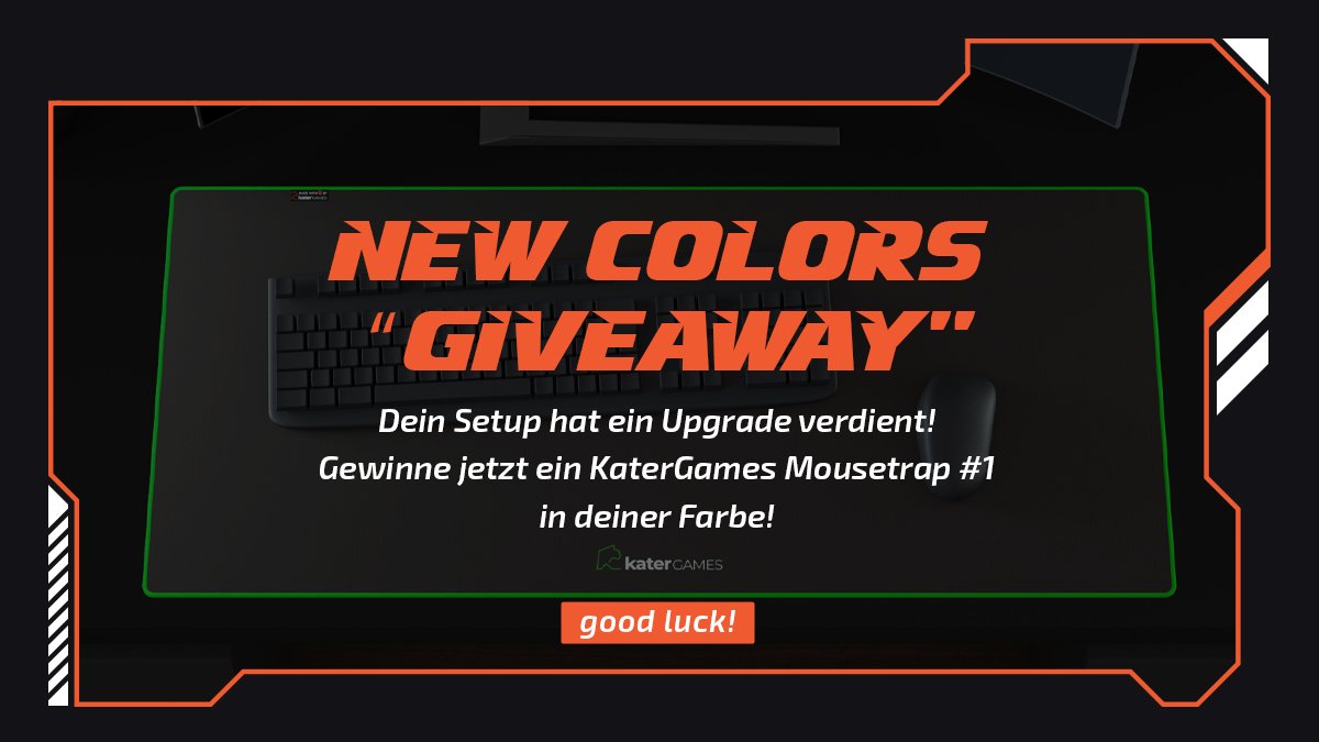 katergamesDE's tweet photo. 📢KATERGAMES "NEW COLORS GIVEAWAY📢

Dein Setup hat ein Upgrade verdient! 🔝

📃Und so nehmt ihr Teil:
Folgt @katergamesDE
Retweetet diesen Tweet
Nutzt beim RT #katerfamily

Auslosung am 09.11.2021 um 17:59 Uhr! 💥 https://t.co/arUy6twYnO