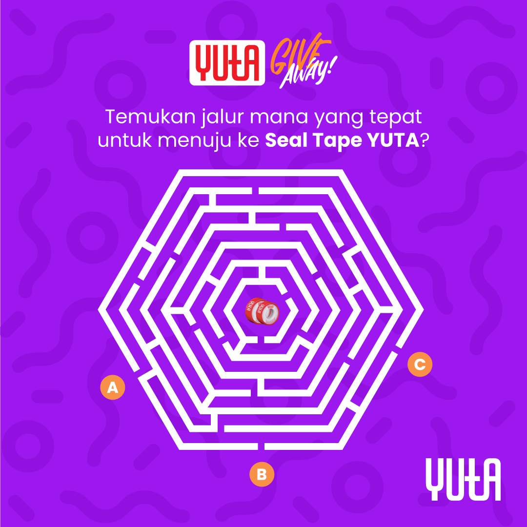 vinilon_group's tweet photo. YUTA mau bagi-bagi merchandise nih!
Tebak mana jalan yang tepat menuju YUTA Seal Tape?
Caranya klik https://t.co/O0t0wm9zDs
#giveaway #quiz #kuis #kuisinstagram #kuisberhadiah #kuistebakgambar #games #vinilongroup #pipavinilon https://t.co/EXEmI5HTgb