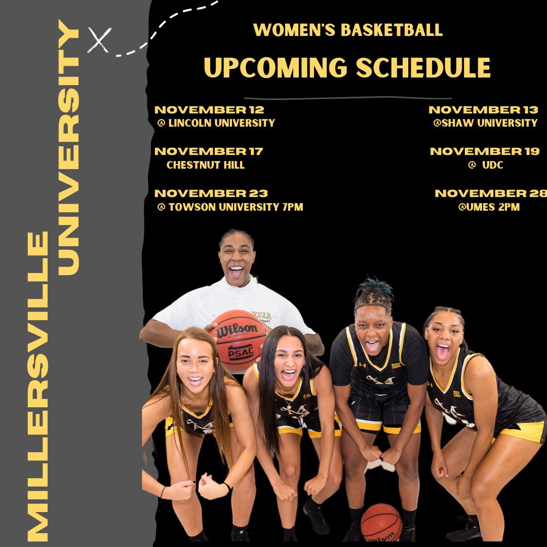 millersvillewbb's tweet photo. November schedule locked and loaded,
Don’t meet us there, Beat us there! #GoVille https://t.co/3QBfn5QEI6