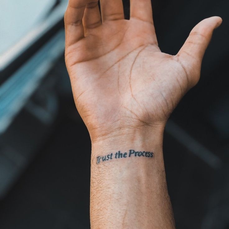 Trust the process lettering tattoo