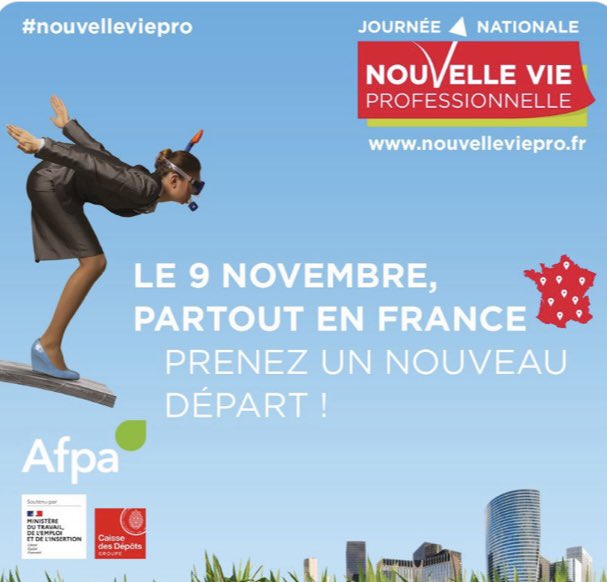 izard_sophie's tweet photo. 📣Prêts pour un nouveau départ ?
🚀Mardi #9Novembre retrouvez nos équipes Afpa en Occitanie &amp; nos partenaires qui vous apporteront des solutions 💡#journeenationalereconversion #nouvelleviepro https://t.co/Zt52MWHw3O
