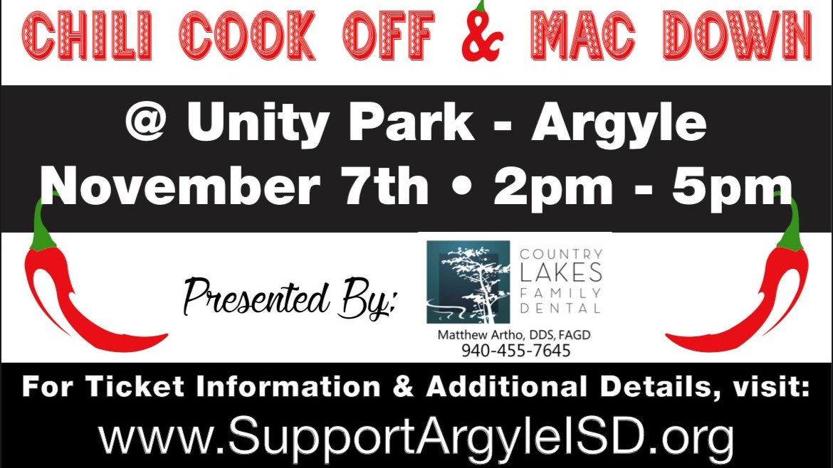 ArgyleEd's tweet photo. Today is THE day! See you at the cook-off at Unity Park next to Argyle Intermediate School! https://t.co/I8wahaCOxL