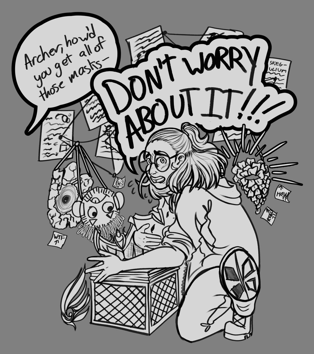 skegulium's tweet photo. Just realized I never posted these @theblackoutclub pieces!
Feat. My kid Archer and his collection of research materials +a free bust I did for a user in the discord! #redacreartclub #ripTMC https://t.co/vyMKl68ZGM