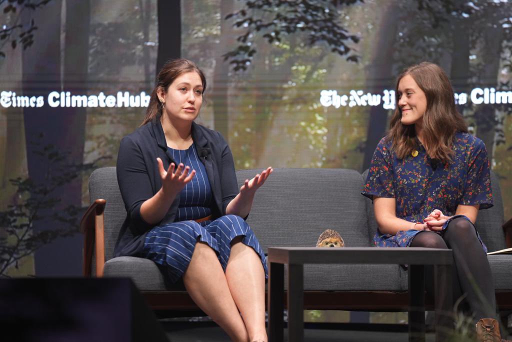 ‘You CANNOT have climate justice without equity and sustainability for all people.’ YMCA Ambassador  @RachelNixseaman at <a href="/nytimesevents/">New York Times Events</a> #NYTClimateHub alongside <a href="/katiereid19/">Katie Reid</a>, <a href="/Creative_Voices/">Children's Parliament</a>. #YMCACOP26