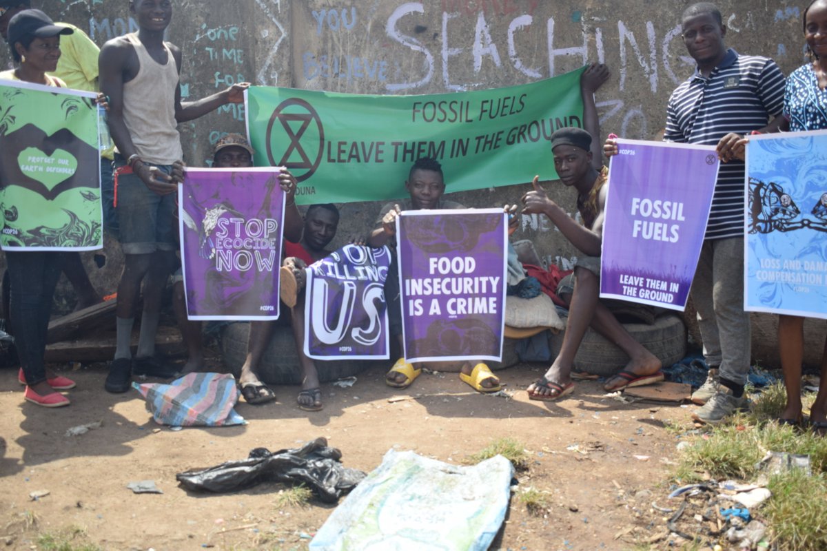 Still taking COP26 Actions to the streets, XR Kaduna staged a Street walk to protest again Fossil Fuels. #LeaveThemInTheGround <a href="/GBulus/">Gloria K Bulus</a> <a href="/KantiokCynthia/">Cynthia Yawuriyi Kantiok</a> <a href="/XRLondon/">Extinction Rebellion London 🌍</a> <a href="/XRebellionUK/">Extinction Rebellion UK 🌍</a> <a href="/xrabuja/">xrabuja</a> <a href="/XrNigeria/">Climate Architect</a>
