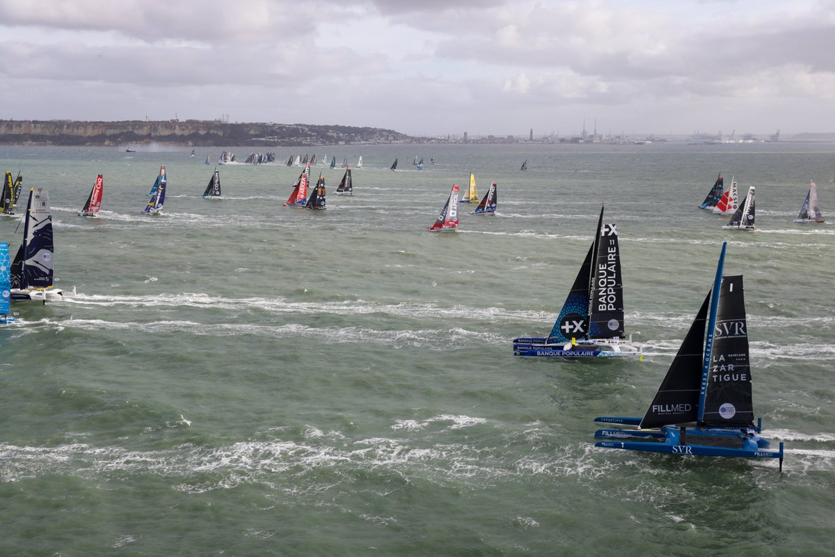 11thHourTeam's tweet photo. ⛵️🏁 Off to the Races 🏁⛵️
Not 1️⃣, but2️⃣ #11thHourTeam #IMOCA's crossed the start line in the @TransatJV from Le Havre 🇫🇷 in 15-20 knots of 💨
Get ready to have your 👀 glued to the race tracker and ✅ in for all the onboard updates ➡️ https://t.co/4mjuvgx5sG https://t.co/1FwEyb9KSc
