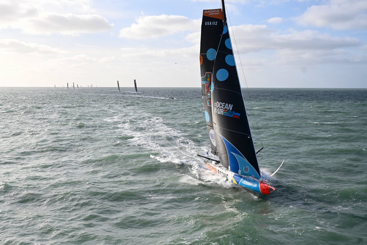11thHourTeam's tweet photo. ⛵️🏁 Off to the Races 🏁⛵️
Not 1️⃣, but2️⃣ #11thHourTeam #IMOCA's crossed the start line in the @TransatJV from Le Havre 🇫🇷 in 15-20 knots of 💨
Get ready to have your 👀 glued to the race tracker and ✅ in for all the onboard updates ➡️ https://t.co/4mjuvgx5sG https://t.co/1FwEyb9KSc