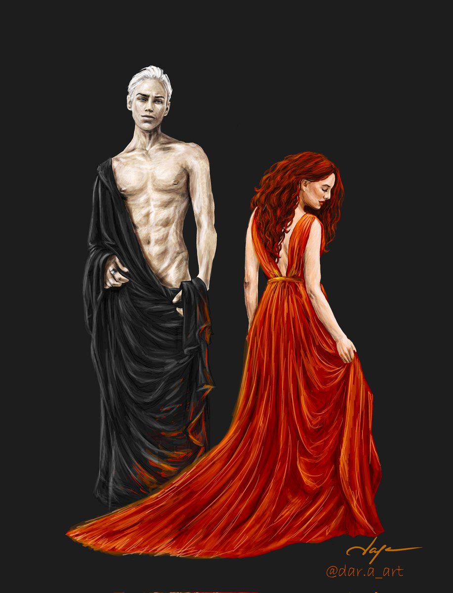 Dara_artist's tweet image. Draco and Hermione in the images of Hades and the beautiful Persephone

#dramione #dramioneAU