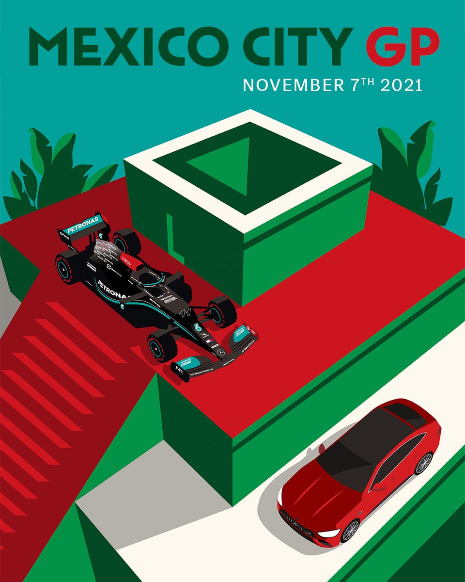 MercedesAMGF1's tweet photo. 💚🤍❤️ #F1ESTA #MexicoGP https://t.co/o914afVuGl