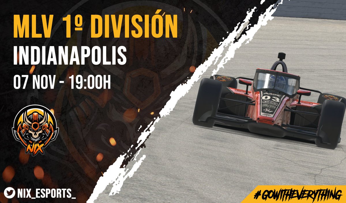 nixesports_es's tweet image. RACE DAY 🥰

Nos vamos hasta el mítico óvalo de Indianapolis para disputar nuestra penúltima carrera de esta temporada de la @lecesports 🔥

¿Que mejor plan que carrera de F1 + 500 millas de Indianapolis el mismo dia? 🤔

En directo a partir de las 19h 👀

#GoWithEverything 🧡🖤