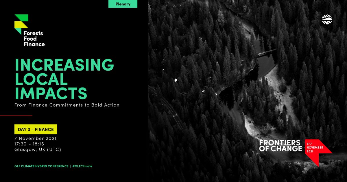 Sustainable finance offers a new approach to investing money.
This plenary will address possible ways of solving the funding gap for local communities and explore good practices for greening finance and financing green with potential for local impacts at scale.

#GLFClimate