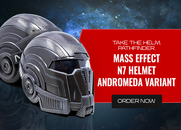 MassEffect_News's tweet photo. Products launching on the BioWare store during #N7Week:
#N7Day: Mass Effect N7 Helmet, Andromeda variant, Leviathan AR pin set.
Nov. 8: N7 Sentry Interface replica, "Visit Ontarom" lithograph.
Nov. 9: "Visit Ontarom" T-Shirt. https://t.co/6G843urNQw