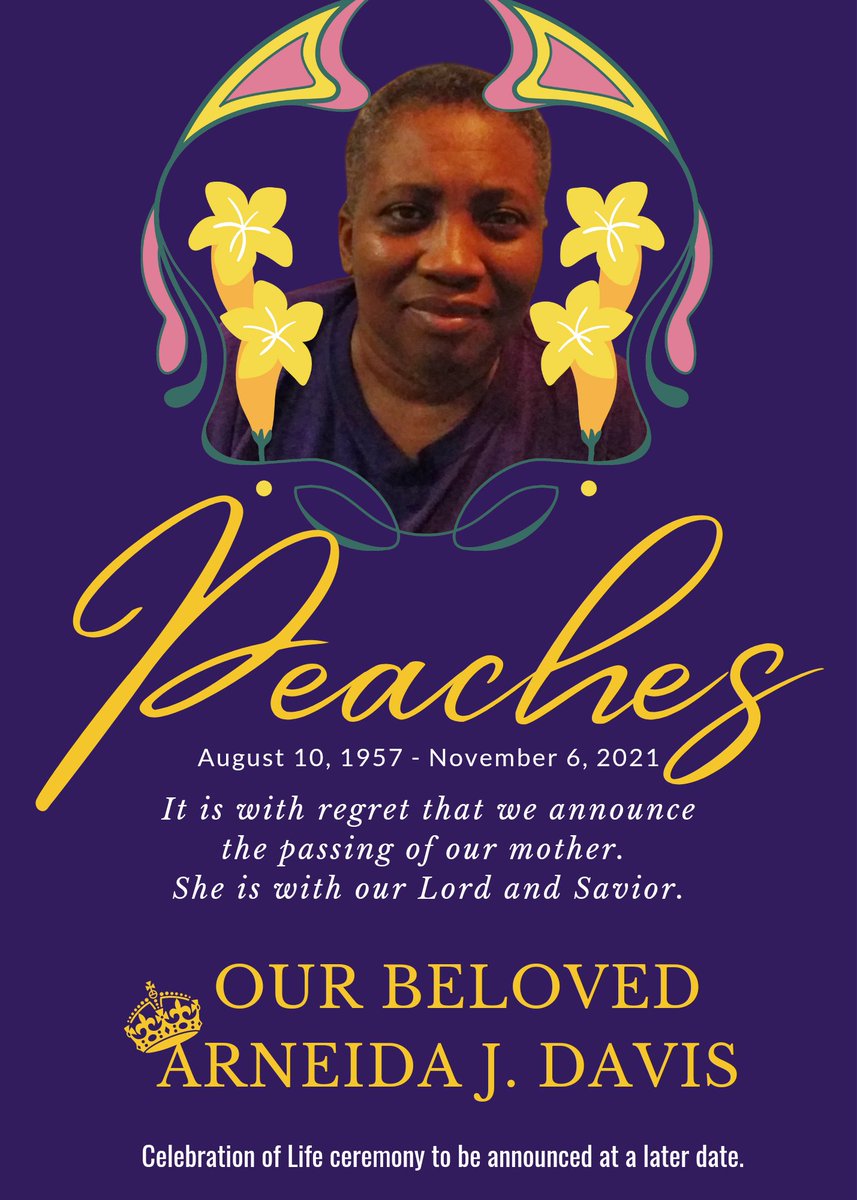 Friends, my mom passed away yesterday. She is in a much better place with our Lord &amp; Savior Jesus Christ. My family &amp; I thank you in advance for your well wishes &amp; condolences.
We are believers and we know that God is faithful as we are looking forward to her celebration of life.