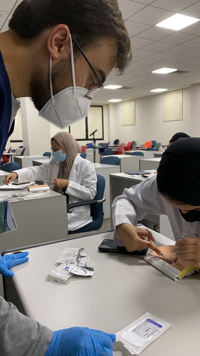 Suturing workshop series (4) with Dr.Mauro consultant plastic surgeon at tawam hospital. Thanks to all attendees we hope to see you again soon! 🪢