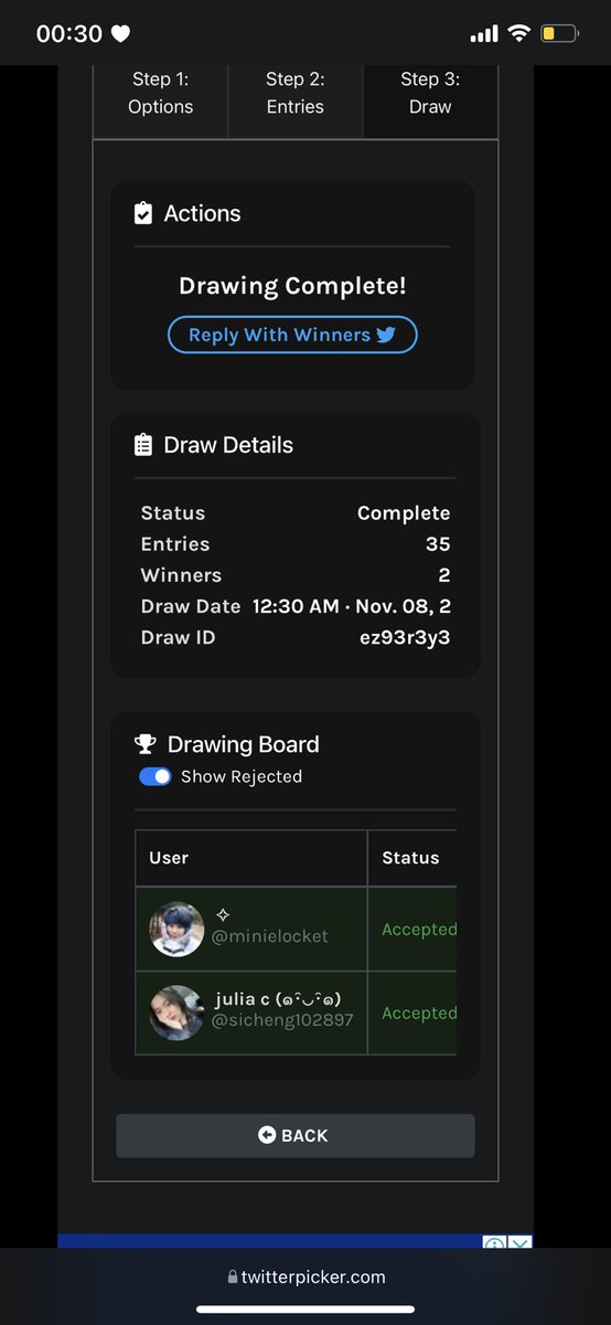 chaewoocart's tweet photo. congratulations!! @minielocket @sicheng102897 please claim your price through dms within 1 hour !! if not,  i will redraw >< https://t.co/445GjLFh5S